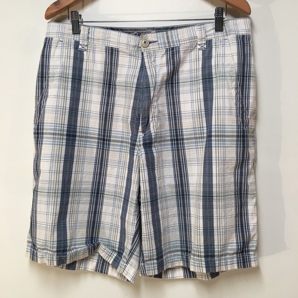 Paradise Collection Men 36 Shorts Multicolor Plaid Chino Flat Front 100% Cotton - Picture 1 of 12